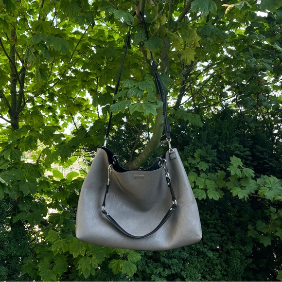 Calvin Klein Convertible Reversible Tote / Crossbody Bag - Black/Taupe - Picture 3 of 6